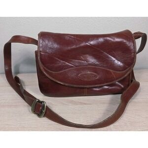 Vintage Oroton Leather Messenger Bag Made in Australia Brown Crossbody Satchel